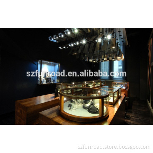 high end wood jewelry stores shop fitting for jewerly display cabient
